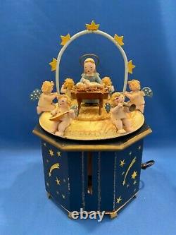 STEINBACH Music Box Nativity THORENS Carved Wood Germany Christmas Pre WWII