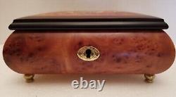 San Francisco Music Box Co Walnut Inlaid Wood With Violin, Horn, Sheet Music-Locks
