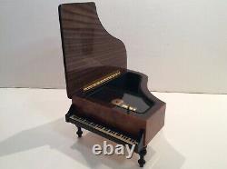 San Francisco Music Box Company Grand Piano Floral on Wood Musical Jewelry Box