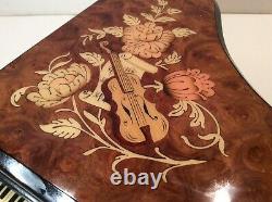 San Francisco Music Box Company Grand Piano Floral on Wood Musical Jewelry Box