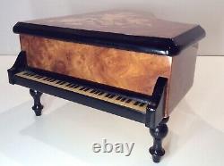 San Francisco Music Box Company Grand Piano Floral on Wood Musical Jewelry Box