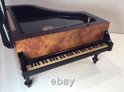 San Francisco Music Box Company Grand Piano Floral on Wood Musical Jewelry Box