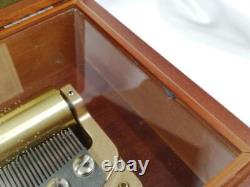 Sankyo Music Box 50 Valve Orpheus Brown Wood x Glass F. F. Chopin 3 Songs EX201H