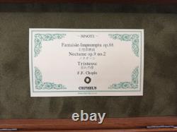 Sankyo Music Box 50 Valve Orpheus Brown Wood x Glass F. F. Chopin 3 Songs Japan