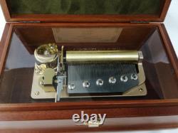 Sankyo Music Box 50 Valve Orpheus Brown Wood x Glass F. F. Chopin 3 Songs Japan