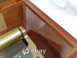 Sankyo Music Box 50 Valve Orpheus Brown Wood x Glass F. F. Chopin 3 Songs Japan