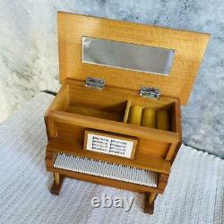 Sankyo Music Box Made Of Wood Piano accessory Case Piano from japan Good