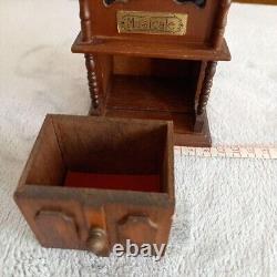 Sankyo Music Box Wooden with Drawer Plays'Moon River' Vintage Retro Interior