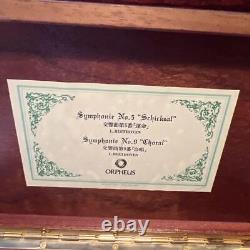 Sankyo Orpheus 50-Note Music Box DX103-AA Mahogany Beethoven's Fate & Ode to Joy