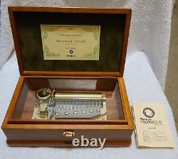 Sankyo Orpheus 50 Note Walnut Wood Music Box F. F. Chopin 3 Parts