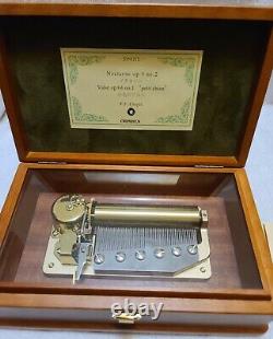 Sankyo Orpheus 50 Note Walnut Wood Music Box F. F. Chopin 3 Parts