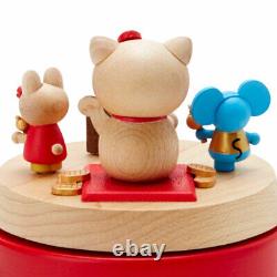 Sanrio HELLO KITTY Wooden Music Box Good Luck 10×10×11cm from Japan Novelty