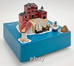 Sanrio Wooden Music Box Ship H9125 Song Title Around the World (Victor Young)