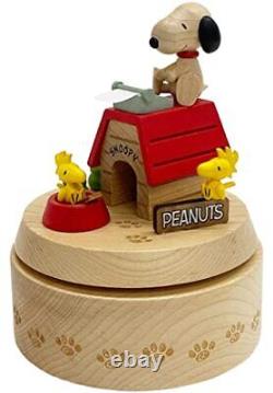 Sanrio Wooden Music Box Snoopy Ink Hop H 9156 Beige