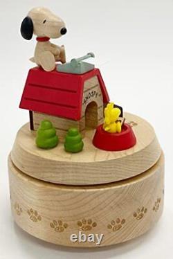 Sanrio Wooden Music Box Snoopy Ink Hop H 9156 Beige