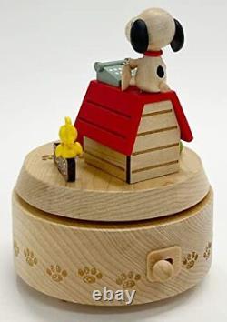 Sanrio Wooden Music Box Snoopy Ink Hop H 9156 Beige