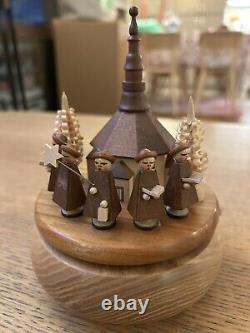 Seiffen Church Stille Nacht Music Box natural Wood