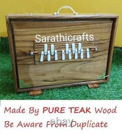 Shruti Box Large Pure Teak wood Color 16x12x3 With Foot Padel Tuned To 440Hz