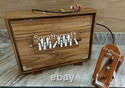 Shruti Box Large Pure Teak wood Color 16x12x3 With Foot Padel Tuned To 440Hz