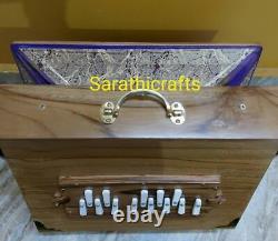 Shruti Box Large Sur peti, 16x12x3 Teak wood Tuned 432Hz (Made in INDIA)