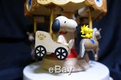 Snoopy & Woodstock Carousel Music Box Merry Go Round Peanuts Collection