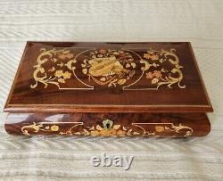 Sorento Italy Handcrafted Musical Theme Wood Inlay Musical Jewelry Box