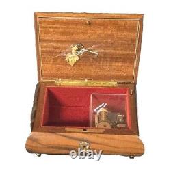 Sorrento Intarsio hand-made Floral wood Inlay Italian Music Jewerly Box With Key