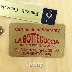 Sorrento Italian Inlaid Wood Jewelry Music Box Funiculi Funicula Wooden with Key