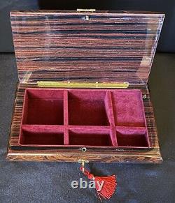 Sorrento Italian Wood Inlay Locking Musical Jewelry Box