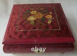 Sorrento Italy Marquetry Jewelry Music Box With 18 Note Sankyo Movement