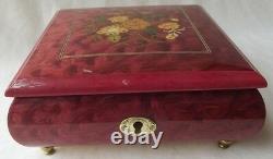 Sorrento Italy Marquetry Jewelry Music Box With 18 Note Sankyo Movement