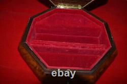 Sorrento Octagonal Marquetry Musical Jewellery Box Plays Love Story