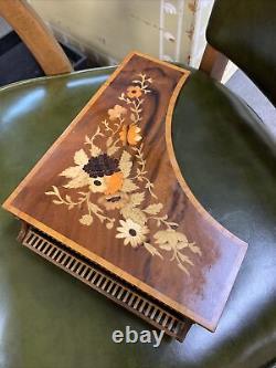 Sorrento Wood Inlay Piano Music Box Handcrafted In Italy Plays Beautifully