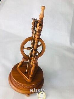 Spinning Wheel Wood Music Box Working Vintage Likely Swiss ra