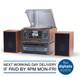 Steepletone Boston 5 In 1 Music Centre Bluetooth Record Player Cd Wood Open Box
