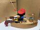 Steinbach Fisherman Smoker Swiss Music Box Wooden Principal Iii Boat Vintage