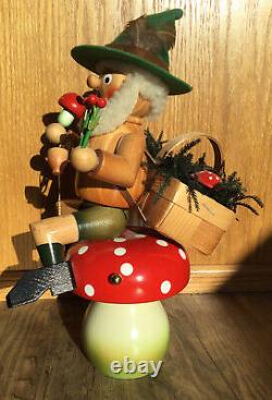 Steinbach German Wood Figure Smoker Mushroom Toadstool Working Reuge Music Box