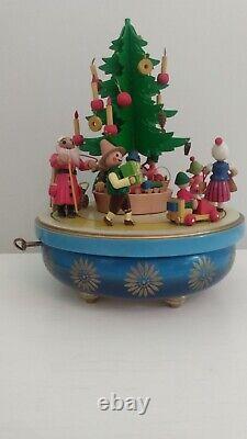 Steinbach Musical Wood Christmas Tree Silent Night Reuge Germany Working READ