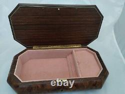 Stunning Vintage Large REUGE Wood Jewelry Box Plays Fur / Fuer Elise