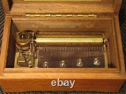 Stunning Vintage Thorens Music Box 4 Song 52 Note Swiss Movement Wood Case Works