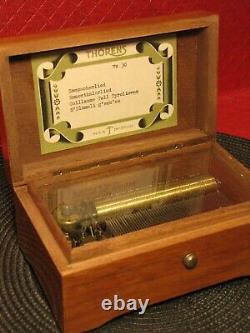 Stunning Vintage Thorens Music Box 4 Song 52 Note Swiss Movement Wood Case Works