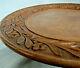 Swiss Black Forest Platter Carved Wood Edleweiss A/f Music Box Large 33cm