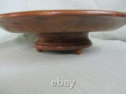 Swiss Black Forest Platter Carved Wood Edleweiss A/F Music box Large 33cm