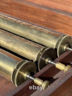 Swiss Cylinder Music Box with 3 Interchangeable Cylinders Circa 1885-1900