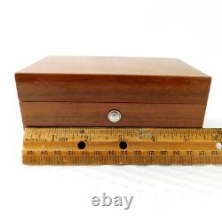 Swiss Thorens Music Box 2 Tune Wind up Inlaid Wood Shield VG Condition Vintage