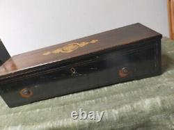 Swiss antique cylinder barrel inlaid music box Lecoultre-freres Geneva