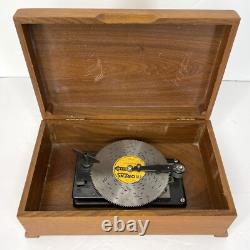 Switzerland Disc Music Box Wood Thorens with 10 Discs Swiss Thorens Working