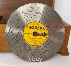Switzerland Disc Music Box Wood Thorens with 10 Discs Swiss Thorens Working