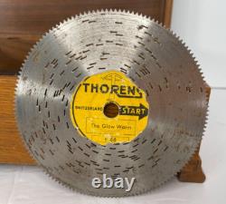 Switzerland Disc Music Box Wood Thorens with 10 Discs Swiss Thorens Working