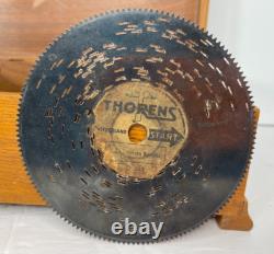 Switzerland Disc Music Box Wood Thorens with 10 Discs Swiss Thorens Working